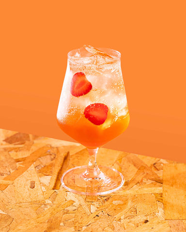 Strawberry Spritz with NOA Italian Aperitif and Strawberry Syrup
